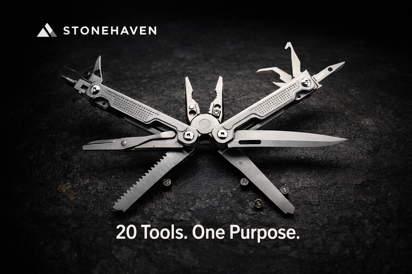 Stonehaven Multitool — Forge Series (20-in-1 EDC Tool) — Emergency-Ready EDC Multitool